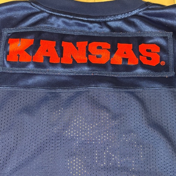 Starter Blue Kansas Jayhawks KU Football Jersey L-14/16 - Picture 9 of 11